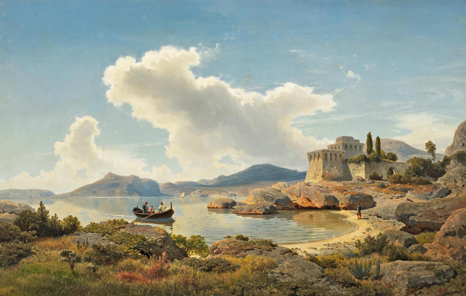 Albert Flamm - Italienische Küstenlandschaft.