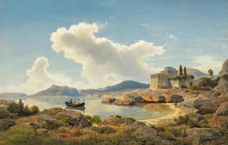 Albert Flamm - Italienische Küstenlandschaft.