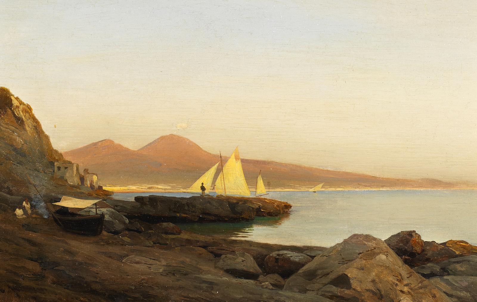 Albert Flamm - Morgenstille an der Küste vor Neapel