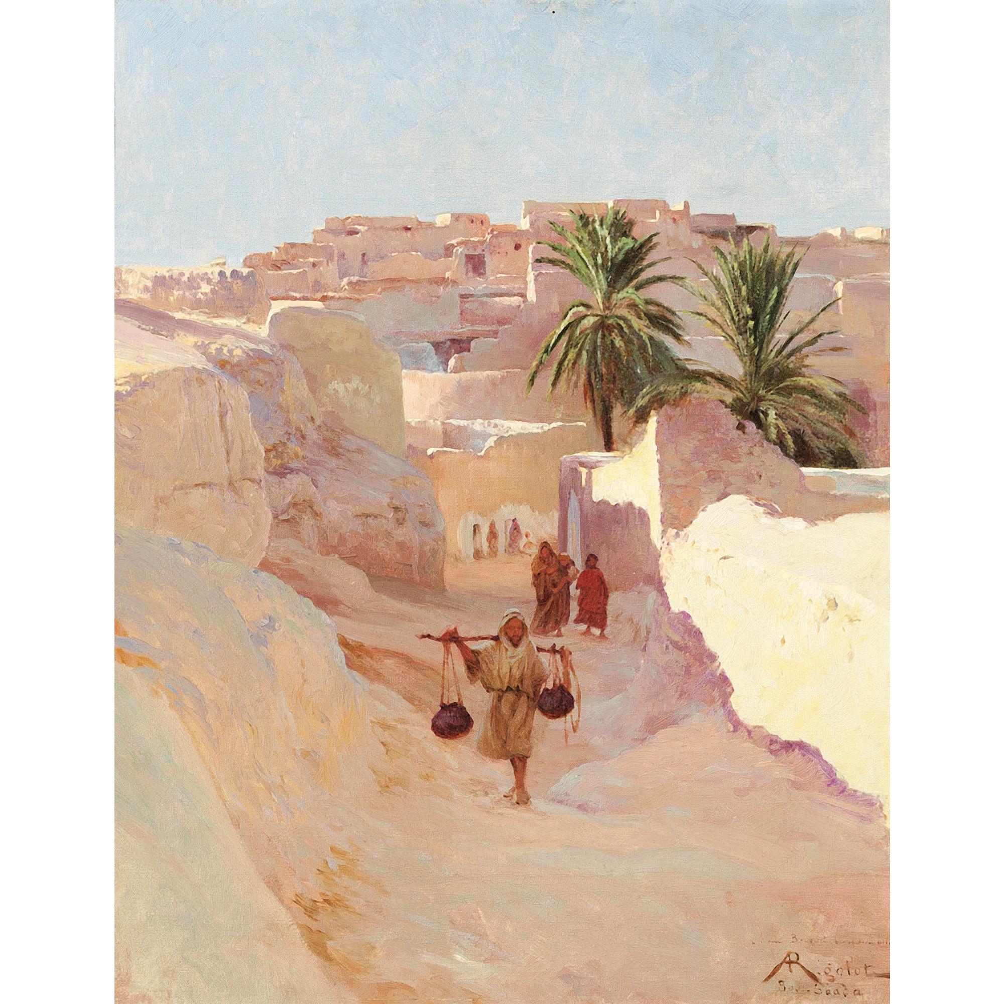 Albert-Gabriel Rigolot - Personnages À Bou Saadaalbert-Gabriel Rigolot ; Signed, Dedicated, Located Lower Right A L\'Ami Bocquet Bien Affectueux Souvenir A Rigolot Bou Saada ; Oil On Canvas Laid Down On Cardboard