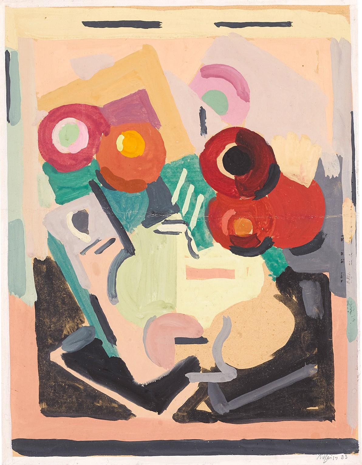Albert Gleizes - Gouache Ou Nature Morte Aux Fleurs