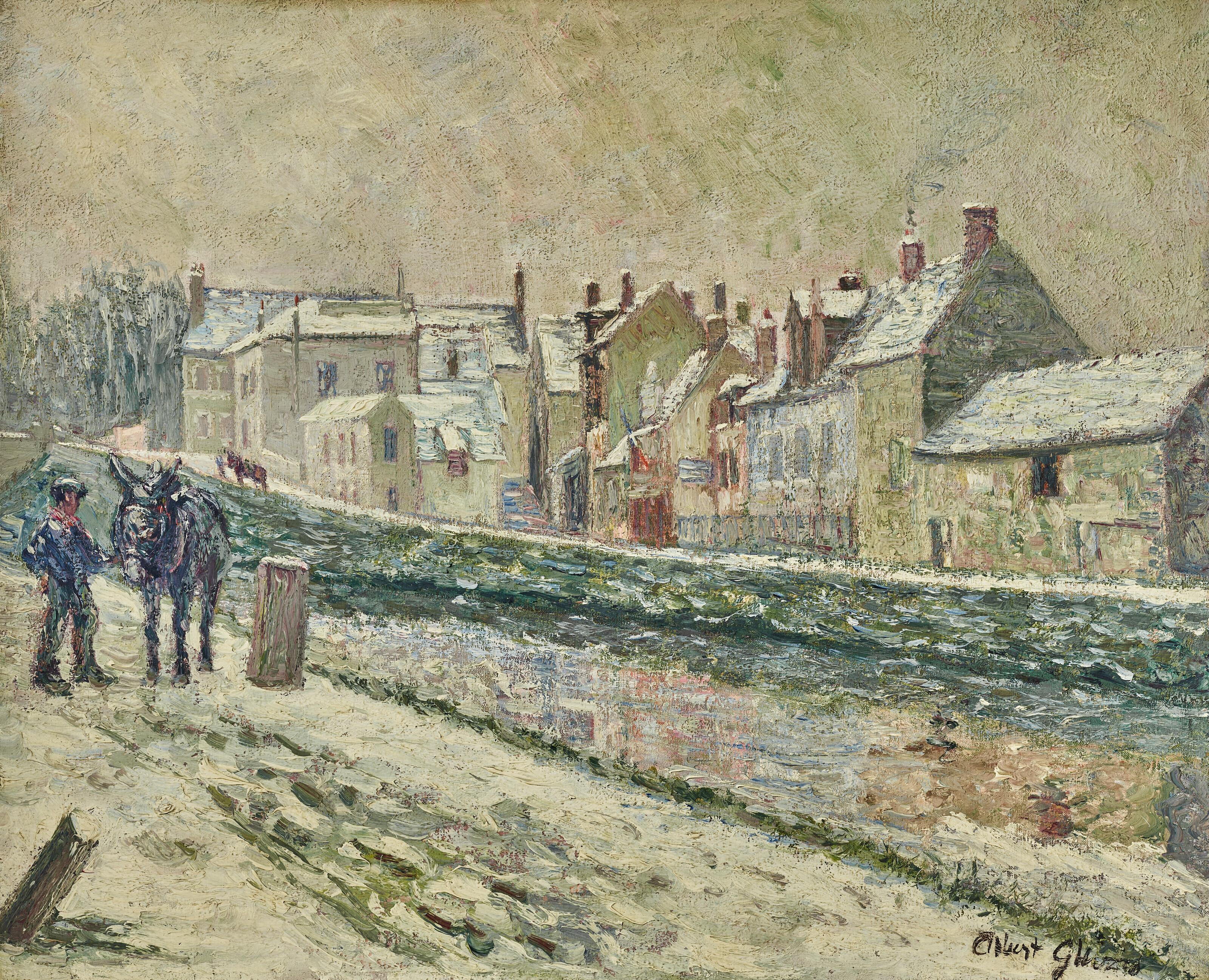 Albert Gleizes - Le village de Moret-sur-Loing sous la neige