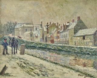 Albert Gleizes - Le village de Moret-sur-Loing sous la neige