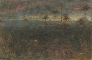 Albert Goodwin, R.W.S. - Cabbage palms, Demerara, Guyana