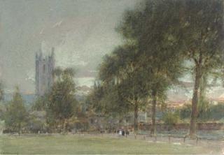 Albert Goodwin, R.W.S. - Canterbury At Sunset
