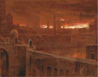 Albert Goodwin, R.W.S. - Christian Leaving The City of Destruction: \'The People That Walked In Darkness Etc.\'