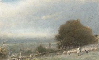 Albert Goodwin, R.W.S. - Driving sheep, Winchester