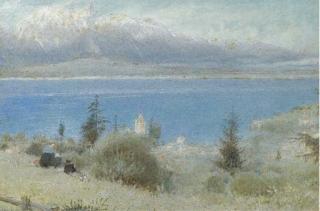 Albert Goodwin, R.W.S. - Oberhofen, Lake Thun