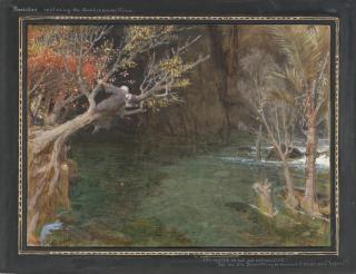 Albert Goodwin, R.W.S. - Rasselas exploring the subterranean river
