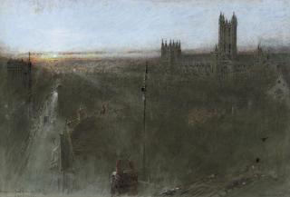 Albert Goodwin, R.W.S. - Sunset, Down the High Street, Canterbury