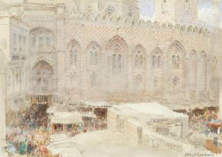 Albert Goodwin, RWS - A Market At The Qalawun Complex, Cairo