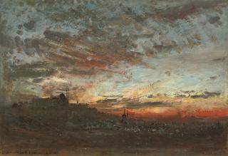 Albert Goodwin - A sunset behind the citadel, Cairo