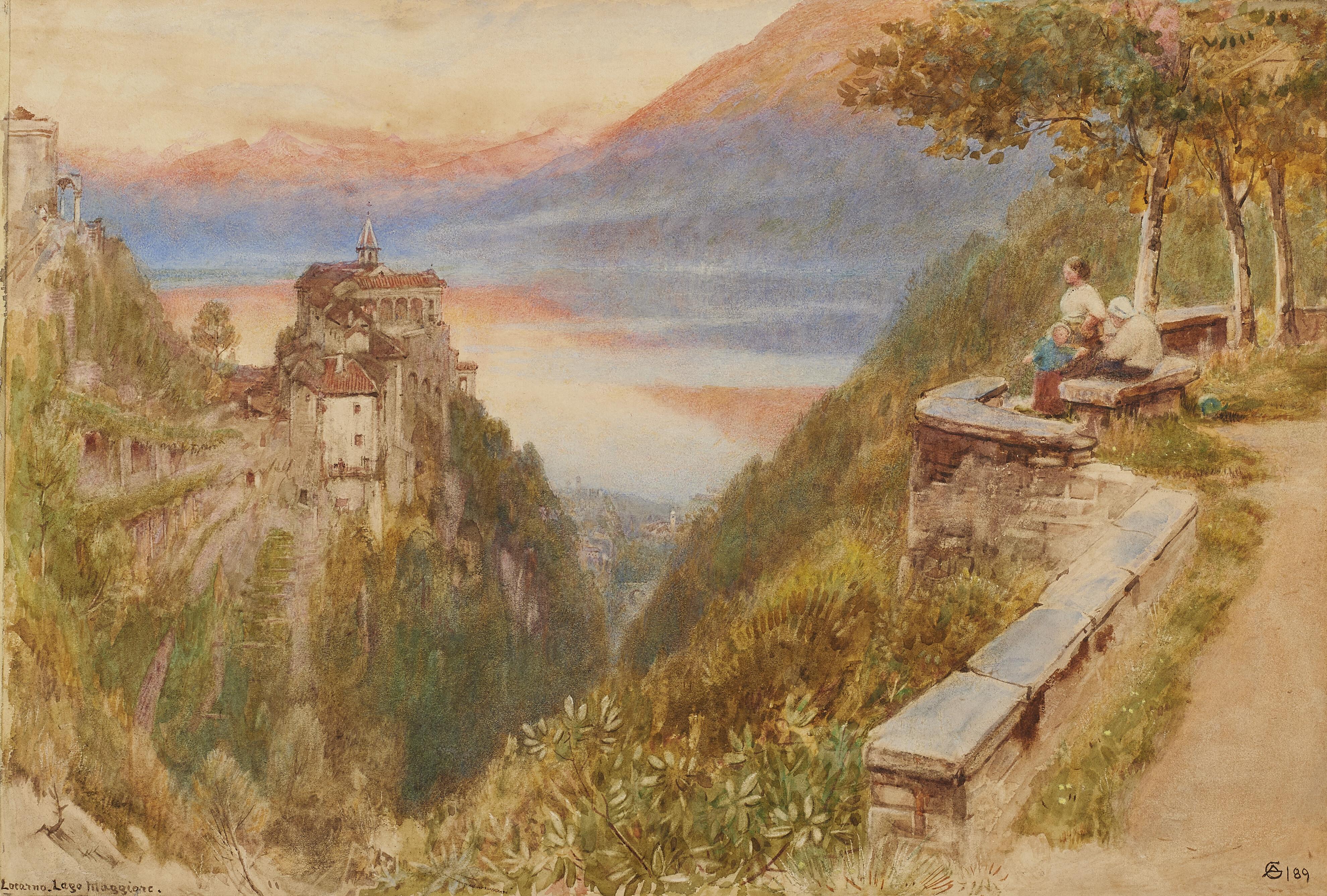 Albert Goodwin - Scorcio del Lago Maggiore visto da Locarno