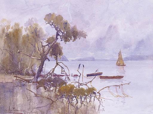 Albert Henry Fullwood - Pittwater Looking Towards Lion Island, New South Wales