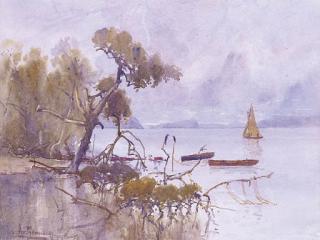 Albert Henry Fullwood - Pittwater Looking Towards Lion Island, New South Wales