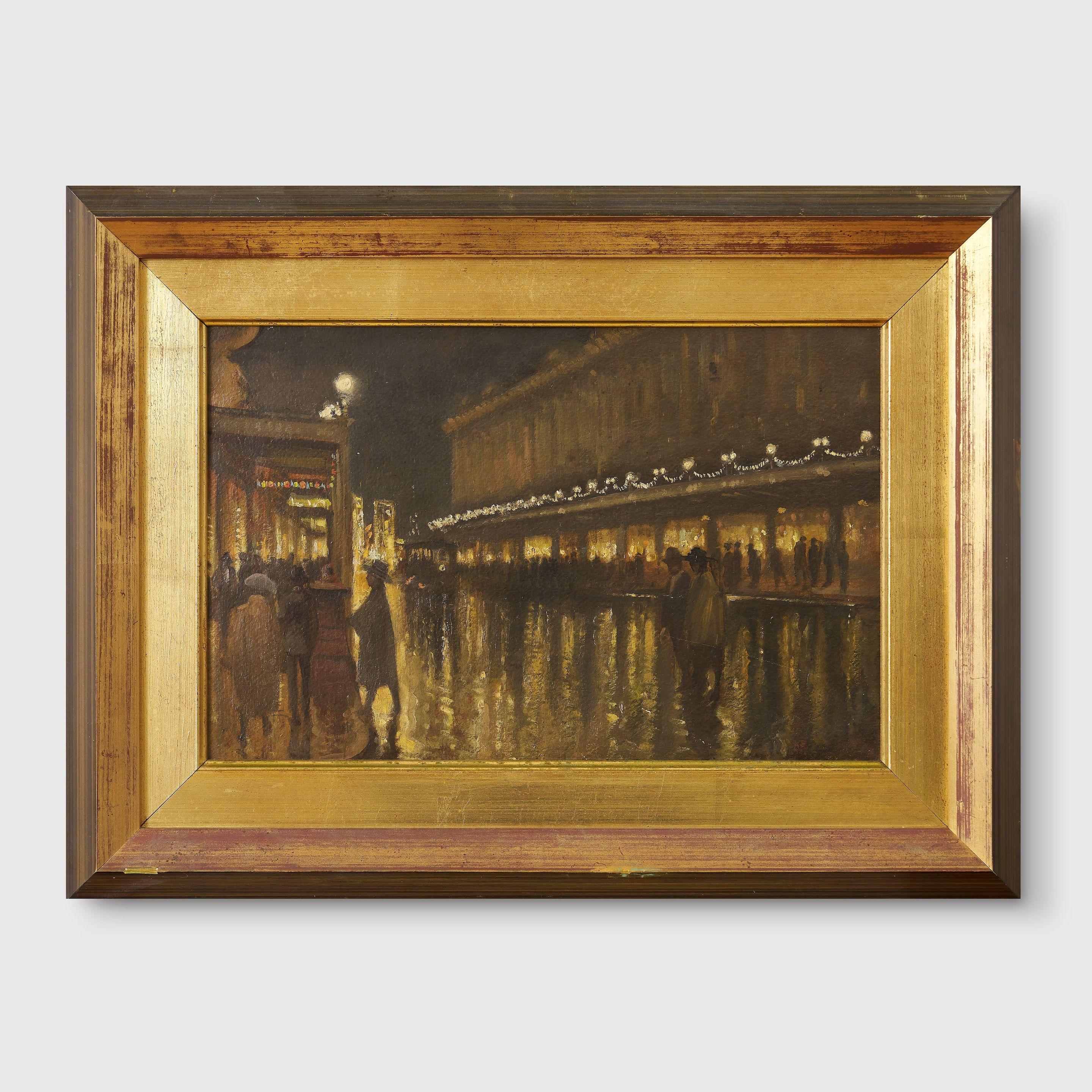 Albert Henry Fullwood - Queen Victoria Building, George St, Sydney - wet Friday Night, 1920s