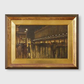 Albert Henry Fullwood - Queen Victoria Building, George St, Sydney - wet Friday Night, 1920s