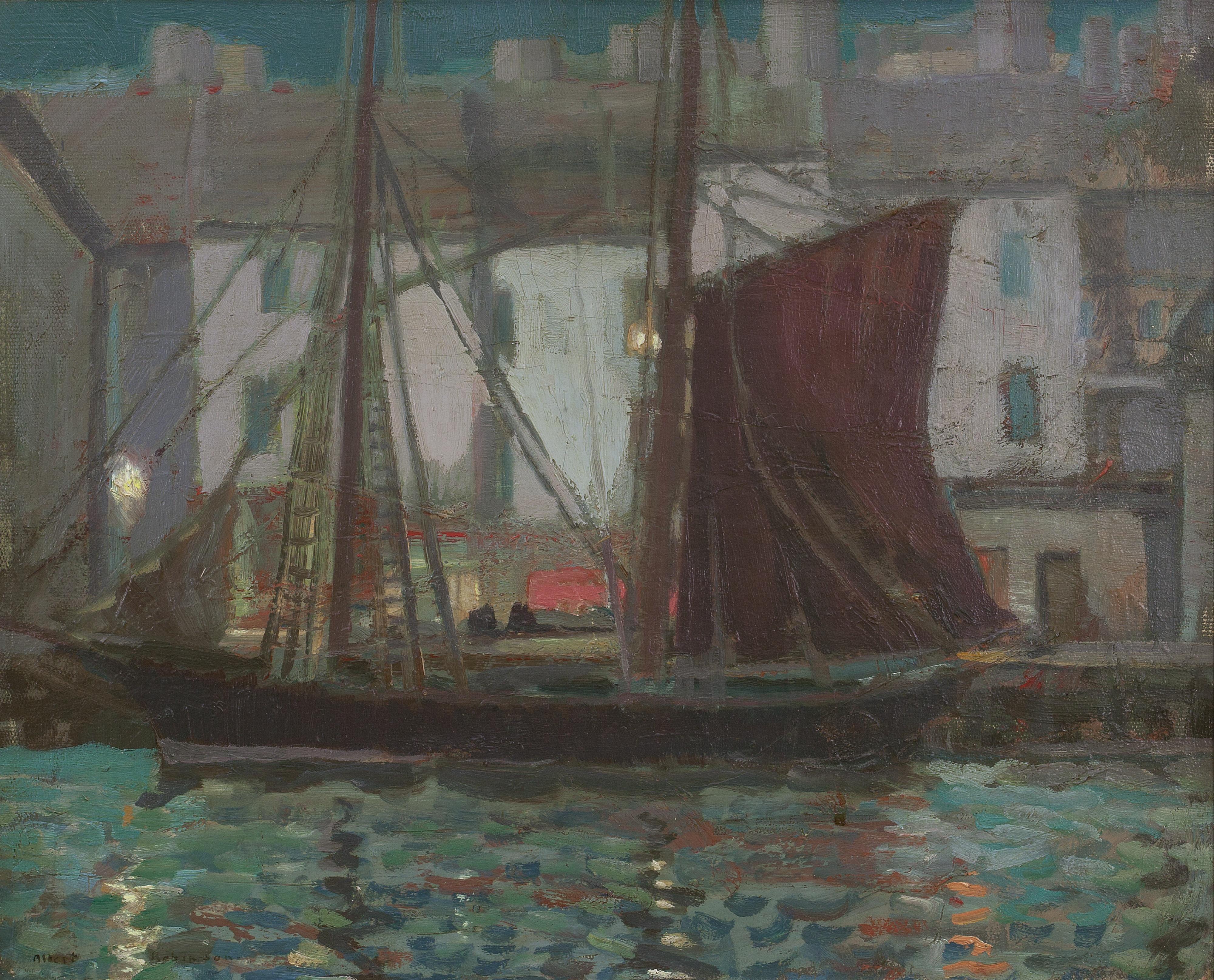 Albert Henry Robinson - Moonlight, St. Servain [Sic]