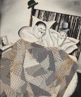 Albert Hirschfeld - Laurel and Hardy, Sweet Dreams