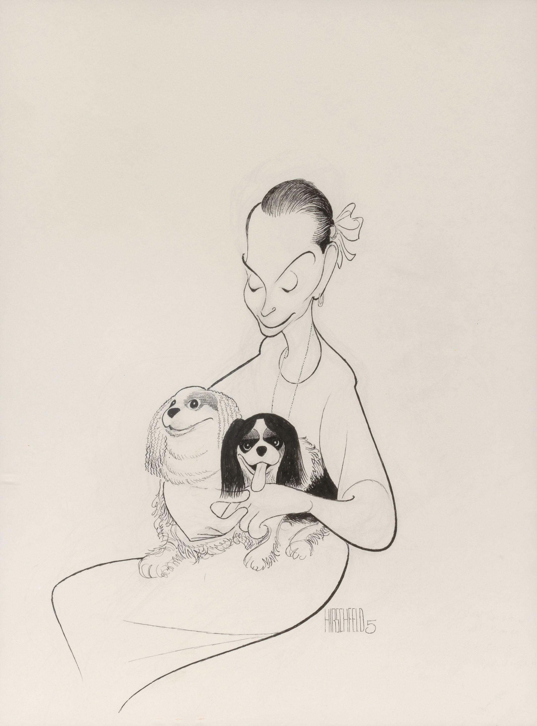Albert Hirschfeld - Portrait of Hildy Parks Cohen
