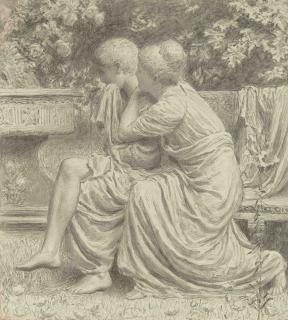 Albert Joseph Moore, A.R.W.S. - Cartoon For \'An Idyll\'