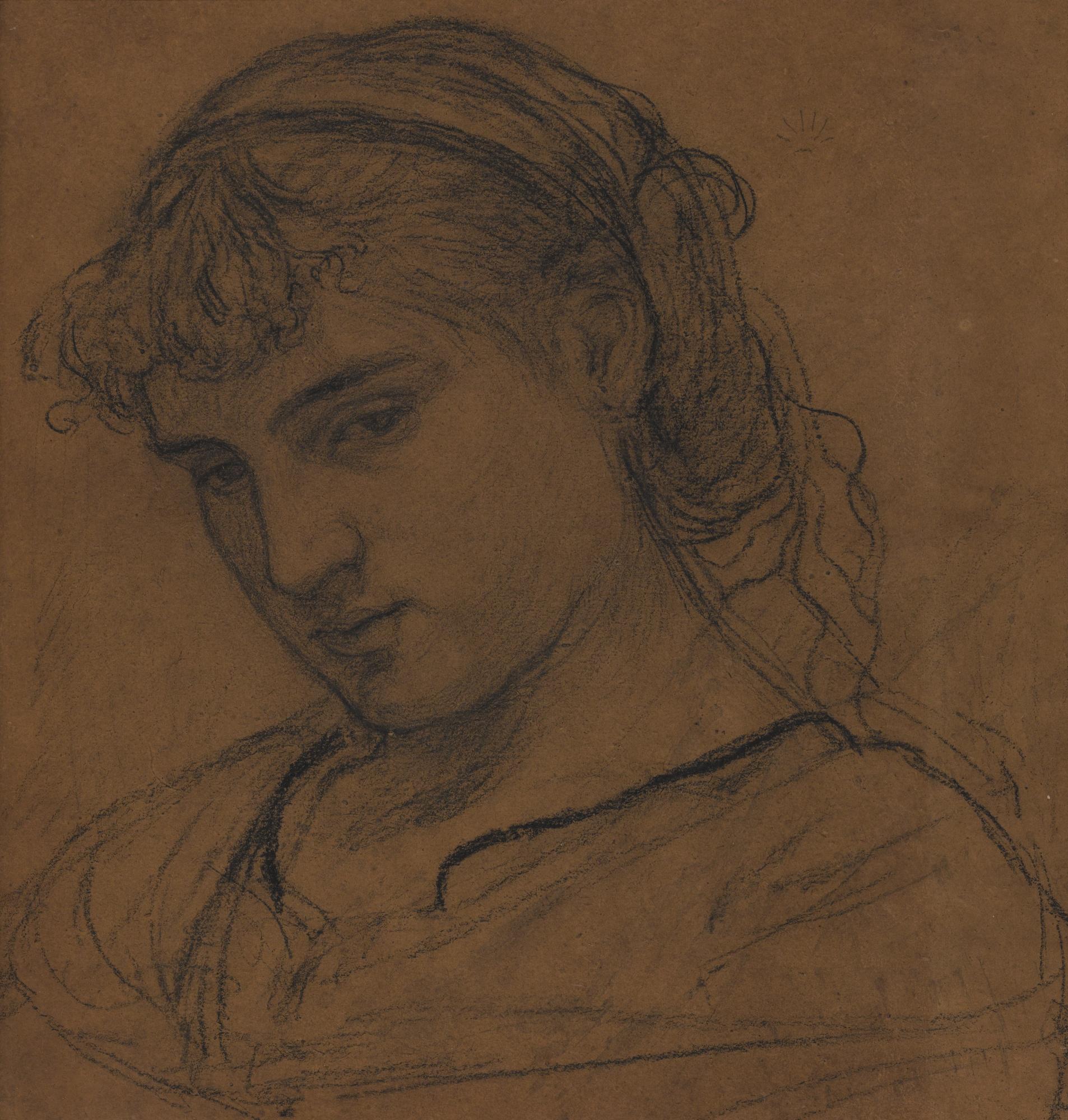 Albert Joseph Moore, A.R.W.S. - Portrait Of A Girl, Probably Milly Jones