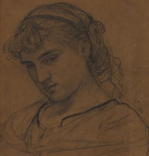Albert Joseph Moore, A.R.W.S. - Portrait Of A Girl, Probably Milly Jones
