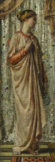 Albert Joseph Moore, A.R.W.S. - Standing female figure holding a glass pitcher, circa 1877