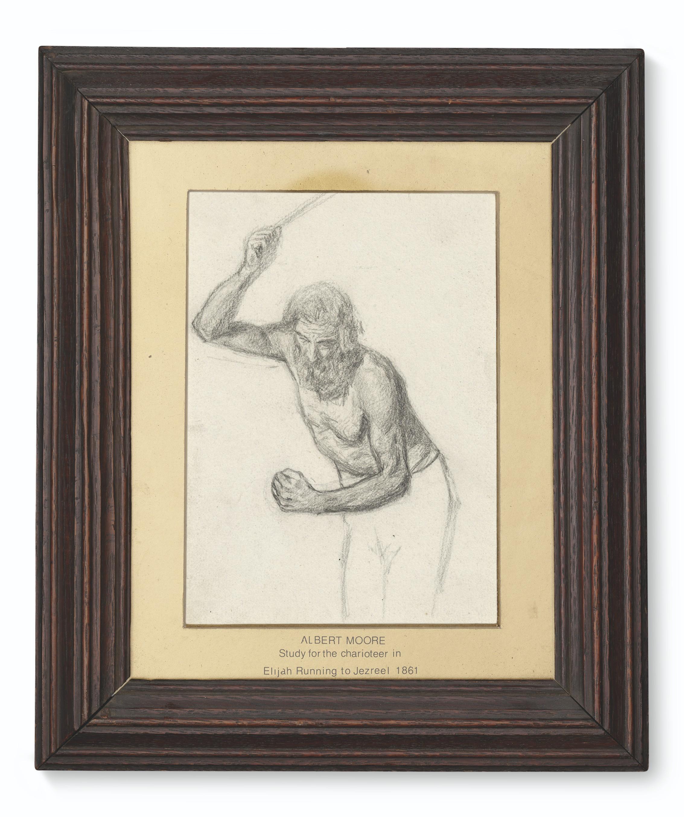 Albert Joseph Moore, A.R.W.S. - Study Of The Charioteer In \'Elijah Running To Jezreel Before Ahab\'S Chariot\'