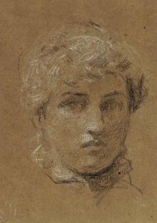 Albert Joseph Moore, A.R.W.S. - Study of the head of a girl
