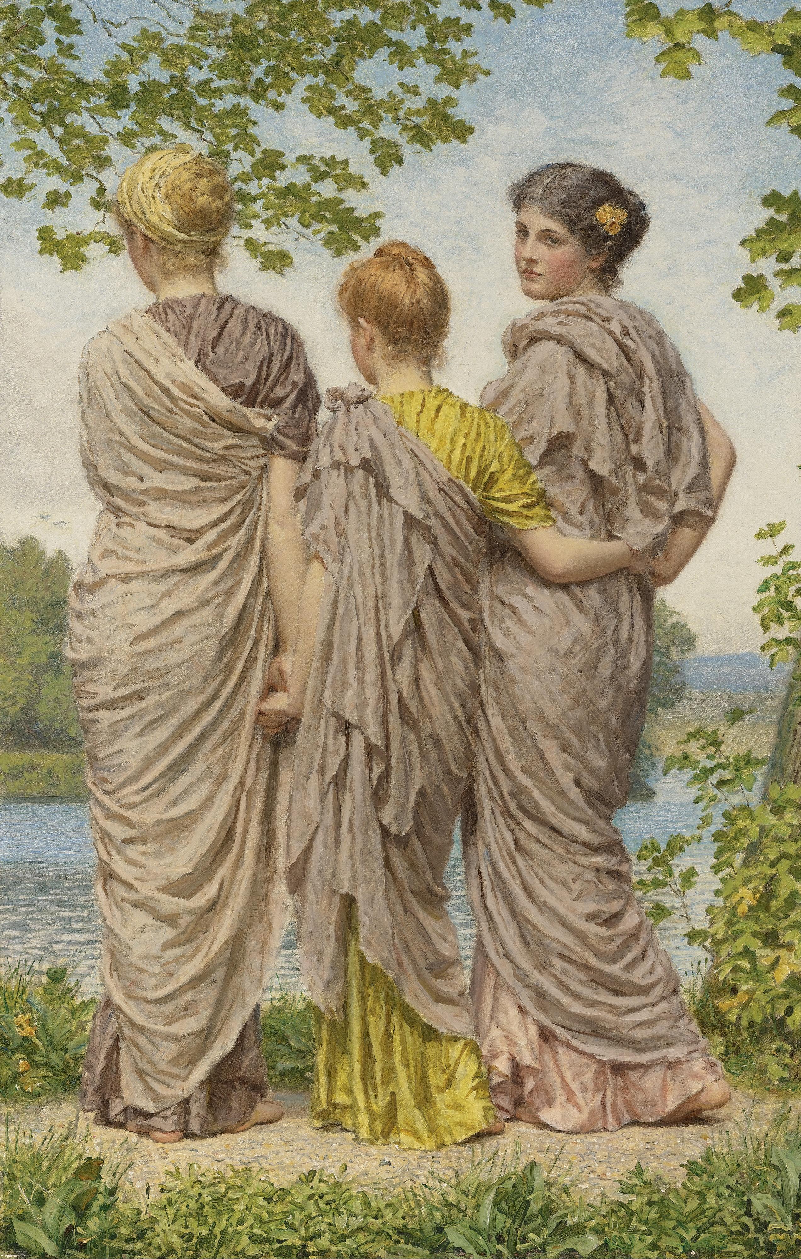 Albert Joseph Moore, A.R.W.S. - Waiting To Cross