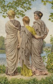 Albert Joseph Moore, A.R.W.S. - Waiting To Cross
