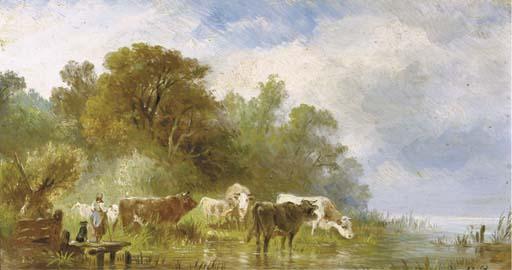 Albert Jurardus van Prooijen - Cattle by the waterside