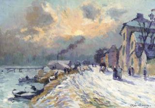 Albert Lebourg - Bords de la Seine. L\'hiver à Herblay