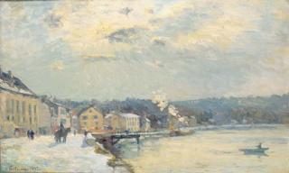 Albert Lebourg - La neige à Bougival, soleil d\'hiver