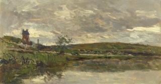 Albert Lebourg - Les Bords De La Seine À Vetheuil, Temps Couvert