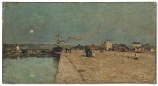 Albert Lebourg - Lever de lune à Boulogne-sur-Mer