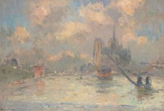 Albert Lebourg - Notre-Dame de Paris et la Seine pendant l\'inondation de 1910