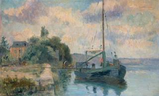 Albert Lebourg - Péniche à Rouen