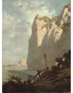 Albert Lebourg - Picking berries at the Berck cliffs