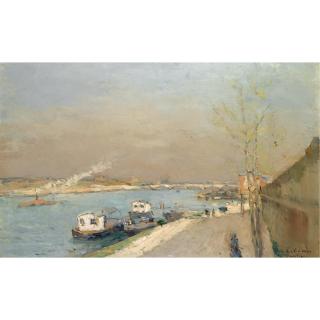 Albert Lebourg - Quai De La Seine, Matin De Printemps 