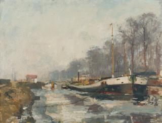 Albert Lebourg - Schleppkähne auf dem Kanal.