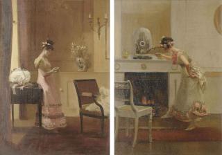 Albert Ludovici - Ready for the ball; and At the fireside