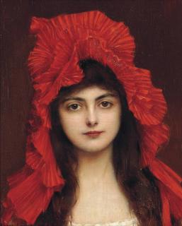Albert Lynch - The red bonnet