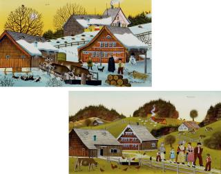 Albert Manser - Sammelnummer von zwei Werken: Viehtränke, 1981  Hochzeit