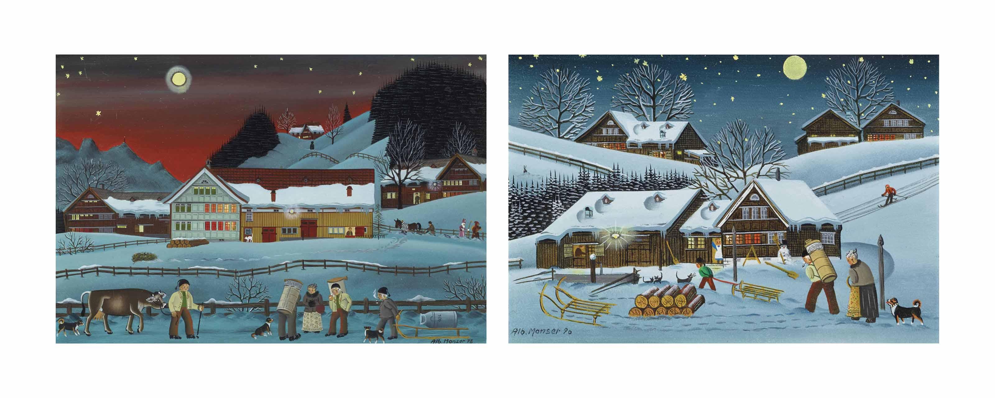 Albert Manser - Winterabend 1978 / Winterabend 1990
