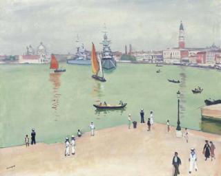 Albert Marquet - Bateaux de guerre sur le bassin, Venise