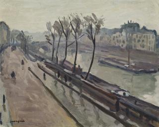 Albert Marquet - Le quai des Grands-Augustins sous la pluie