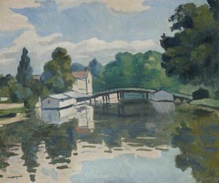 Albert Marquet - Samois-sur-Seine, le pont de l\'ile