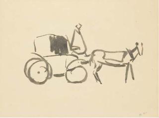 Albert Marquet - Une calèche tirée par un cheval vers la gauche